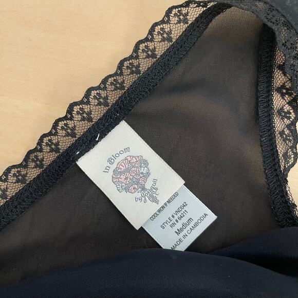 In bloom by Jonquil black baby doll camisole sheer lace with bow size medium - Picture 4 of 8